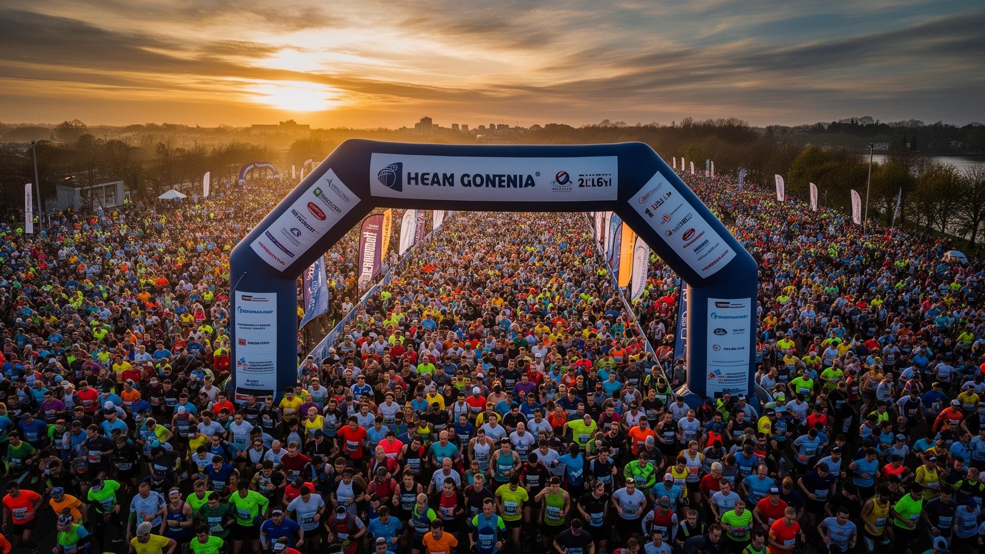 Largada de evento esportivo da DTO Sports ao nascer do sol